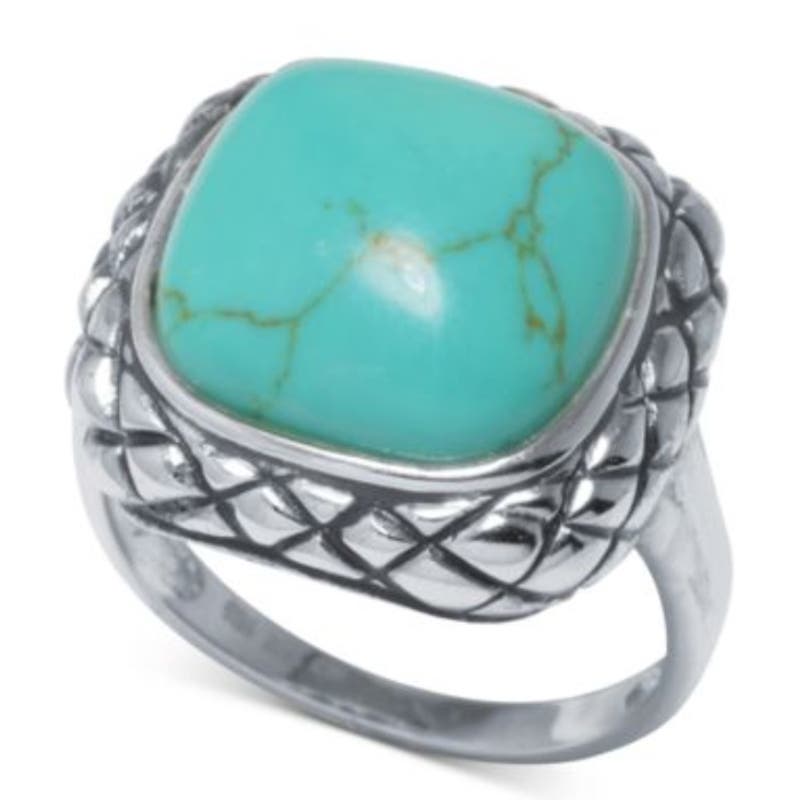 R. H. Macy Silver & Turquoise Square Ring
