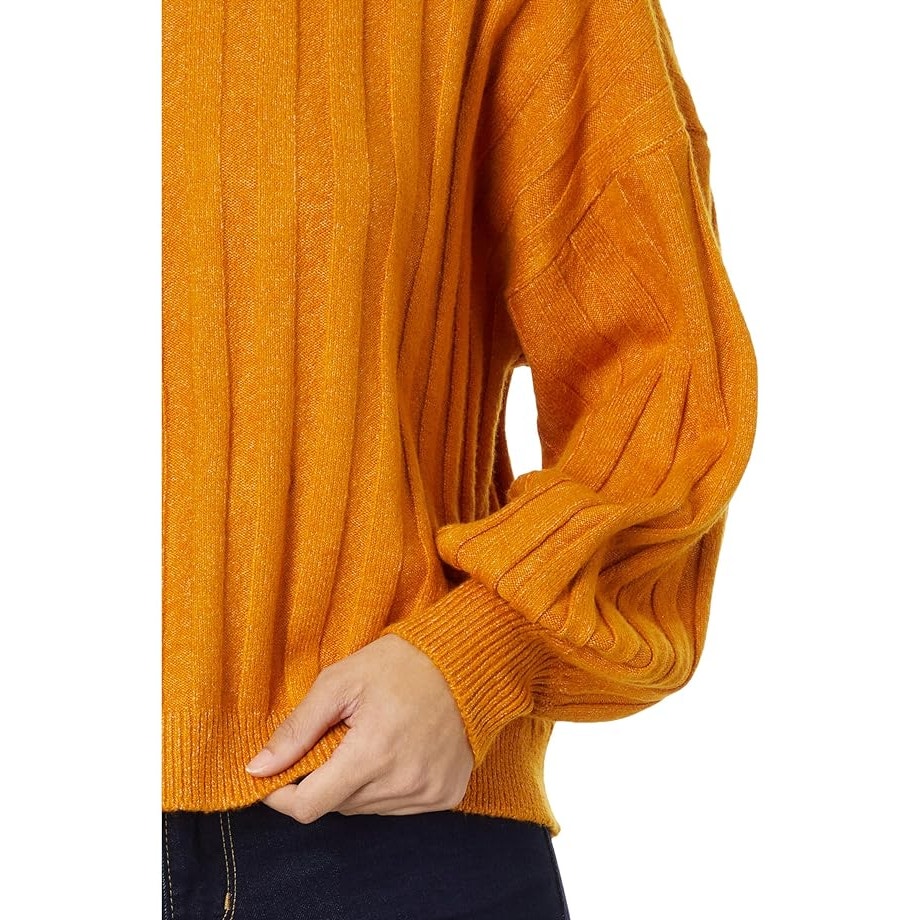Sanctuary Women's Cozy Rib Sweater in Orange Pumpkin, Size XXS