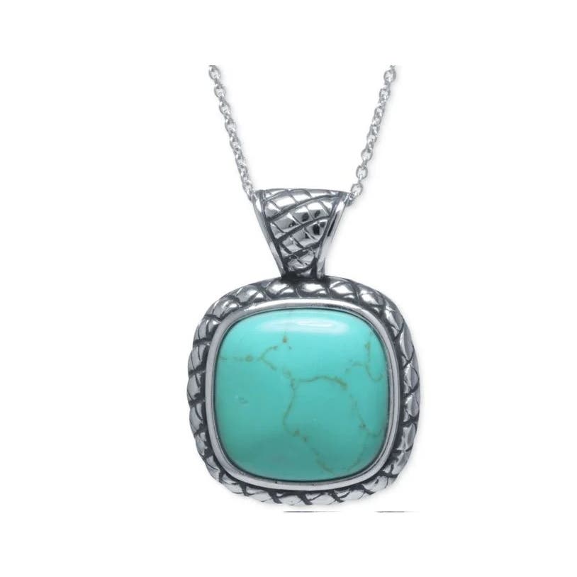 R. H. Macy Silver & Turquoise Square Necklace