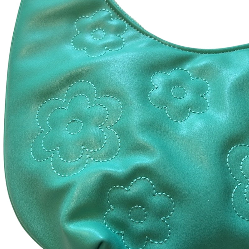 SkinnyDip Ladies Gerri Green Flower Quilt Shoulder Bag, NWT