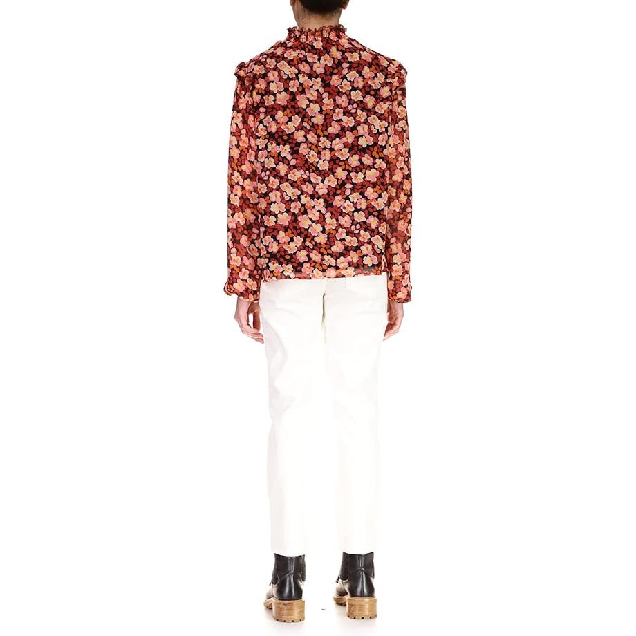 Sanctuary Romance Popover High Neck Blouse In Strawberry Fields