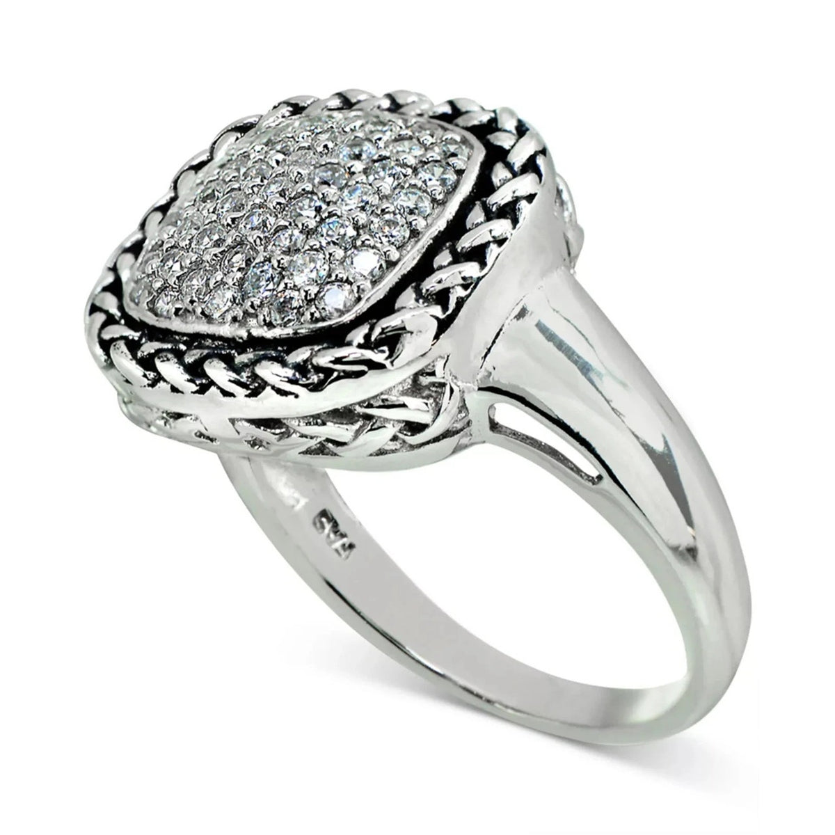 Giani Bernini 924 Sterling Silver Ring With Pave Cubic Zirconia