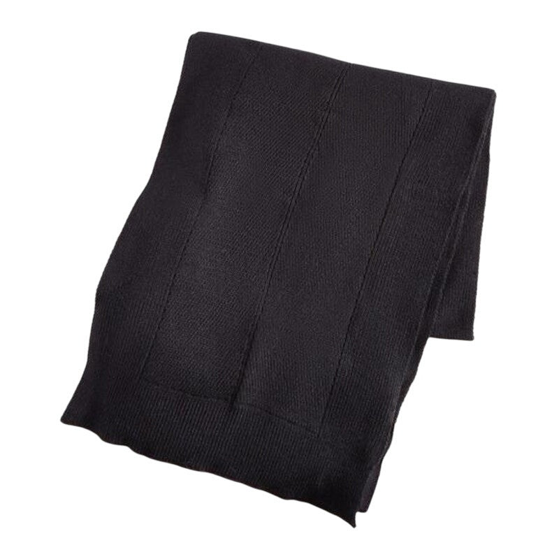 On 34th Women's Solid Multi-Stitch Scarf in Black