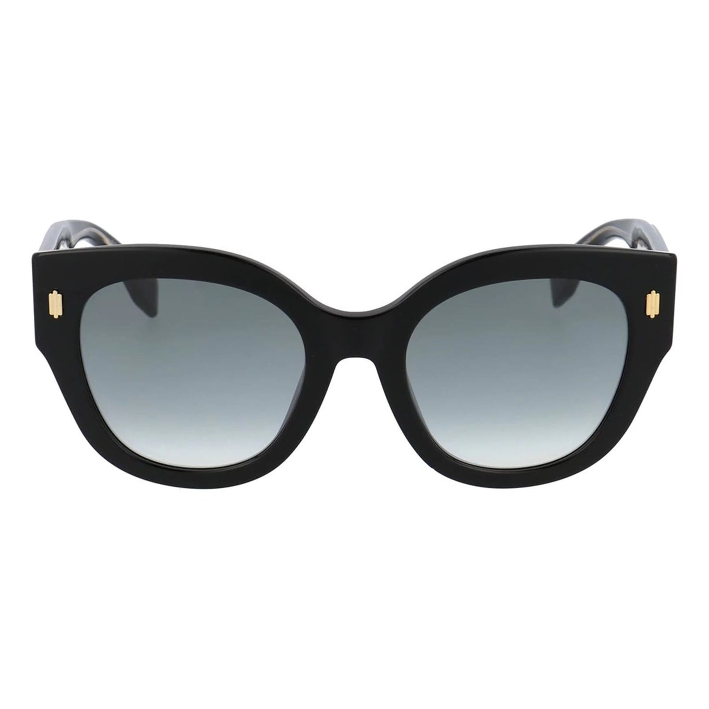 Fendi Black Cat Eye Sunglasses w/ Dark Lenses, Gold Details, “FF0452/F/S”