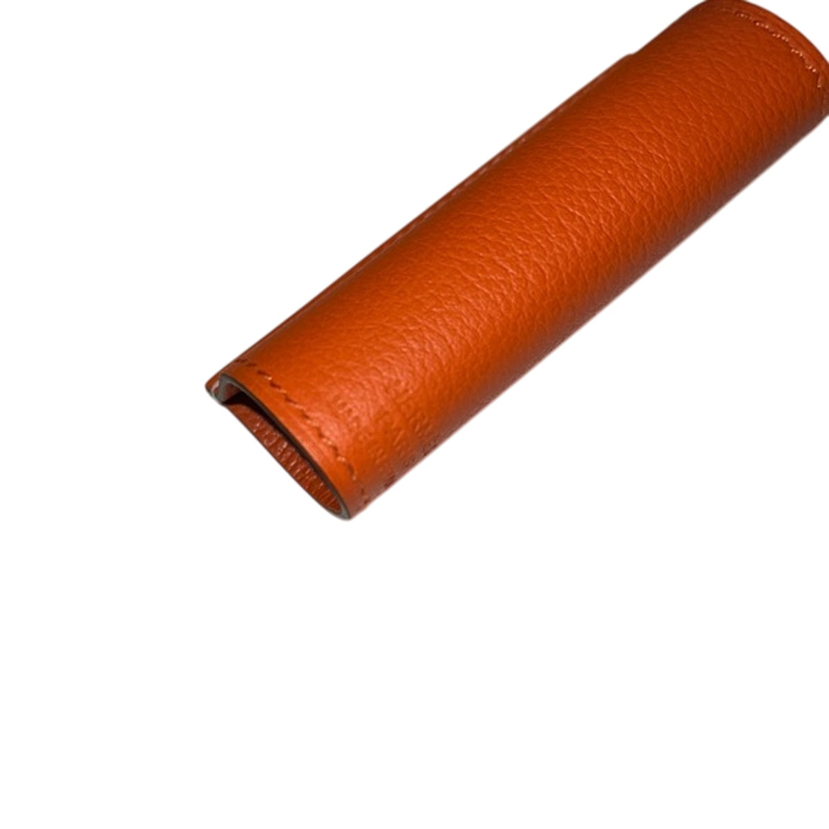 Hermes Leather Lipstick Case, FEU Orange, NWT