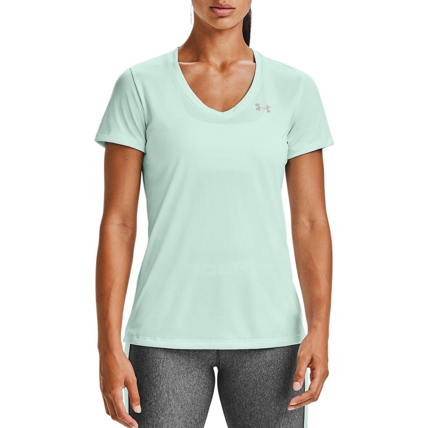 Under Armour Mint Green V-Neck Tee Shirt, Short Sleeve