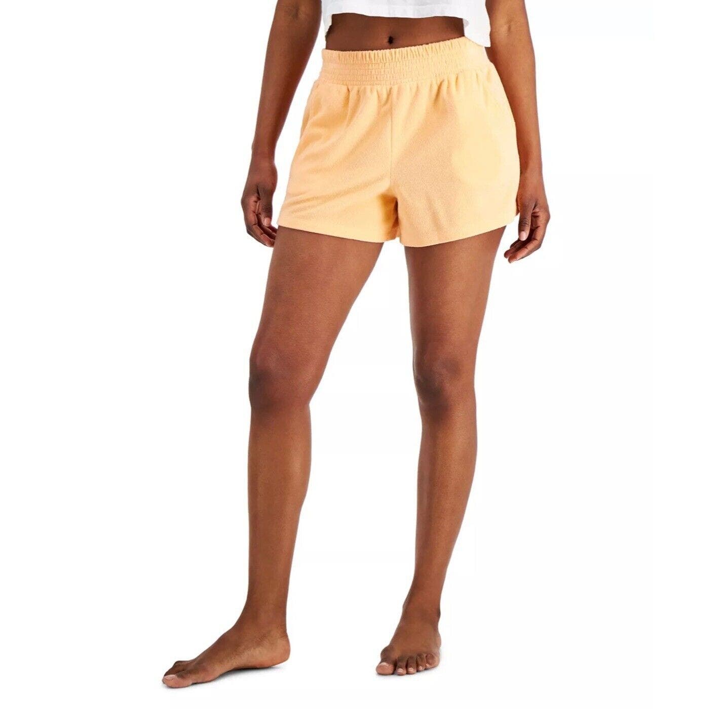 Jenni Women's Smocked-Waist Terrycloth Sleep Athleisure Short In Juicy Melon