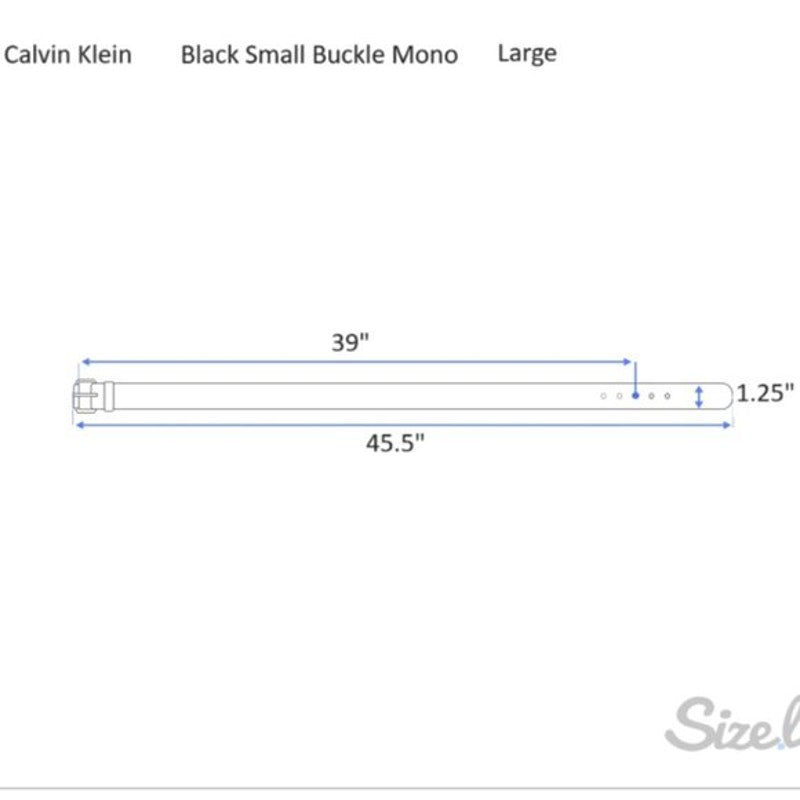 Calvin Klein Ladies Black & Gray Leather Monogram Belt
