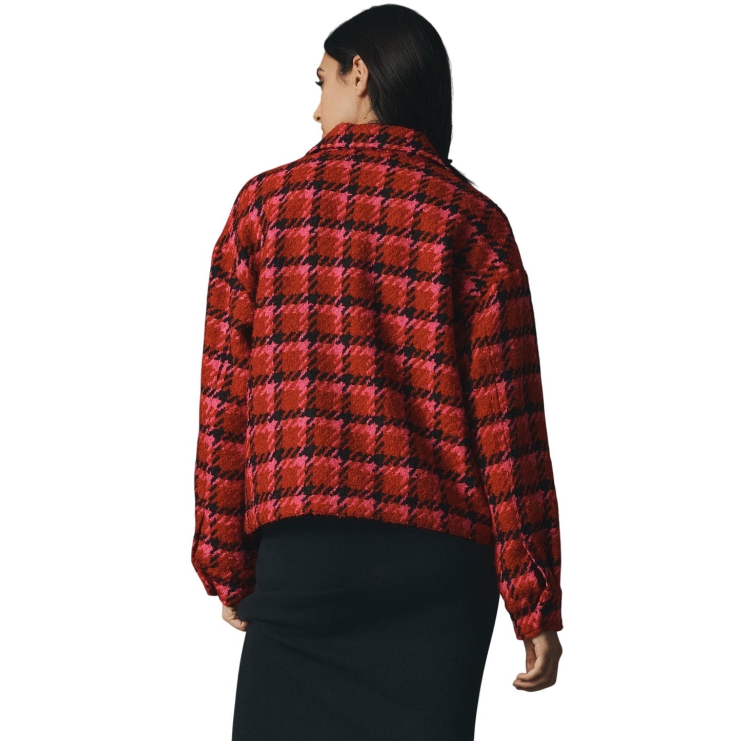 Sanctuary Women's Plaid Button-Front Shacket Lipstick Red Plaid