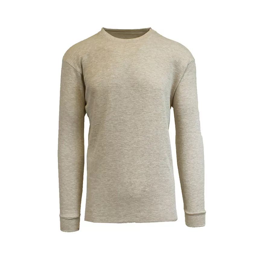 GALAXY BY HARVIC Men's Waffle Knit Thermal Shirt In Oatmeal Heather
