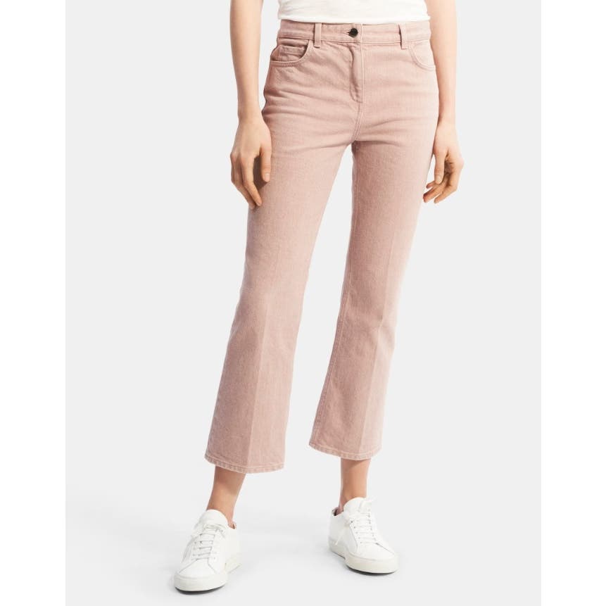 Theory Ladies 5-Pocket Flare Jean in Dyed Denim Blush