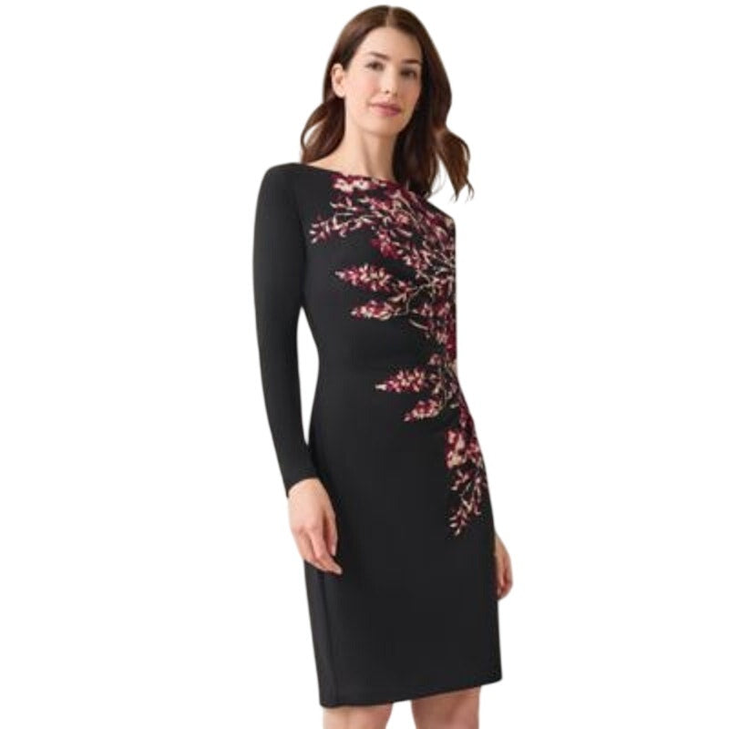 Kasper Women's Petite Floral-Print Sheath Dress in Black & Purple