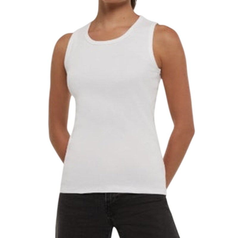 Three Dots Women's Crewneck Tank Top in White