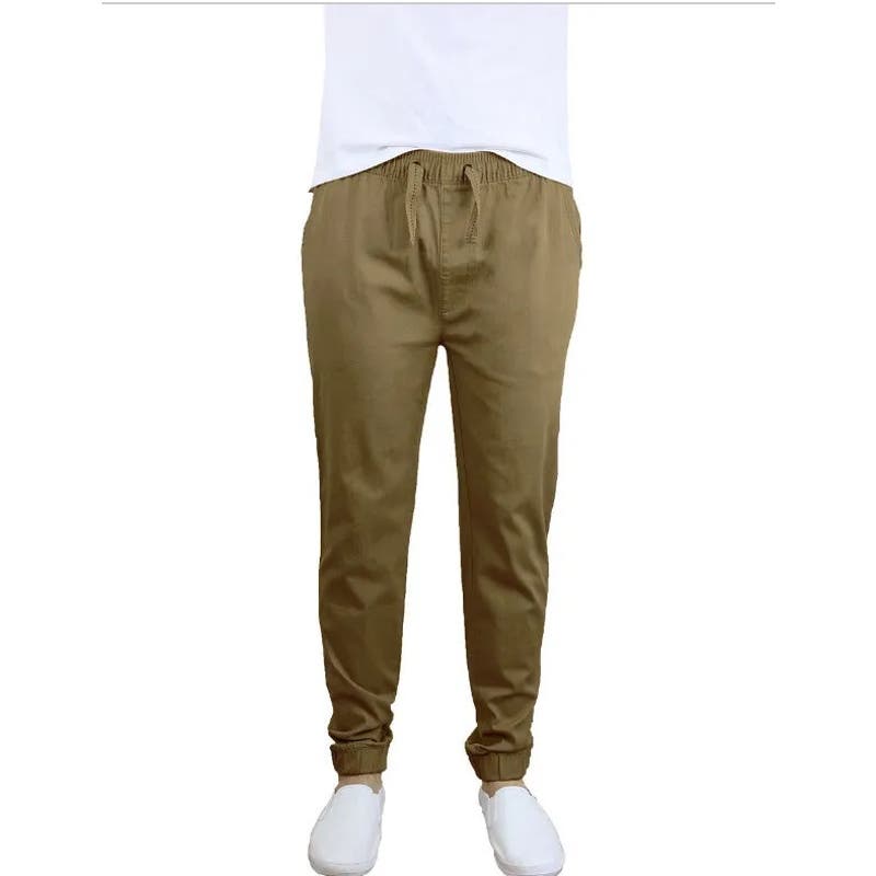 Galaxy By Harvic Men's Basic Stretch Twill Joggers In Olive