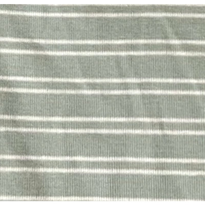 Lauren Ralph Lauren Ranch Sage Green & White Pinstriped Square Neck Tee