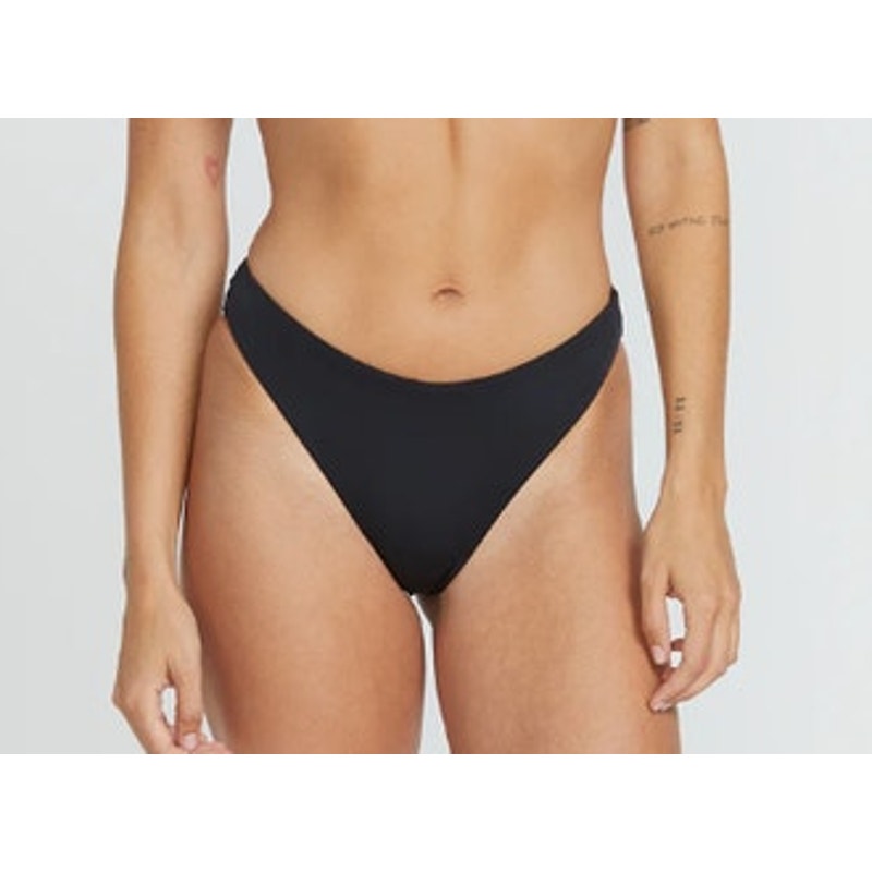 VOLCOM Women's Simply Seamless Skimpy Bikini Bottoms in Black