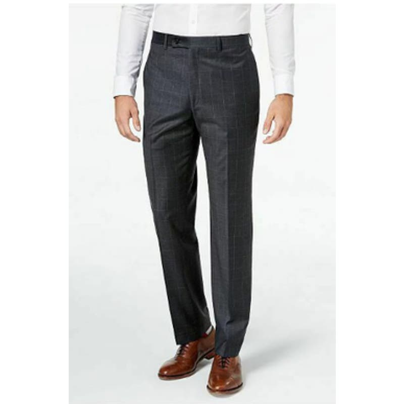 Lauren Ralph Lauren Men's Wool "Neville" Dress Pants, Charcoal Gray