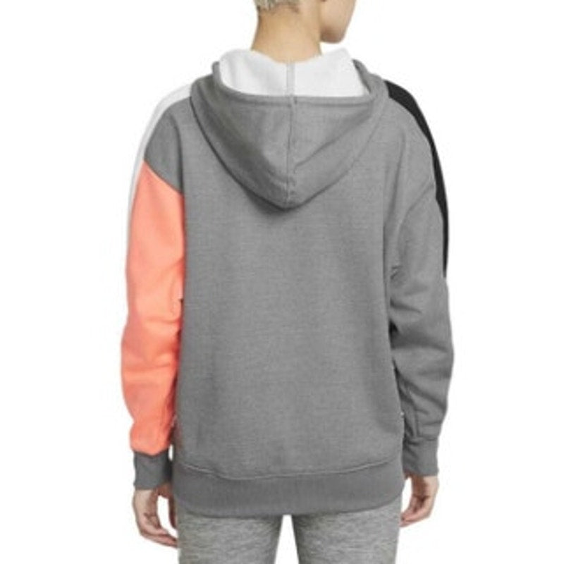 NIKE Gray & Orange Colorblock Hoodie, Oversized Fit