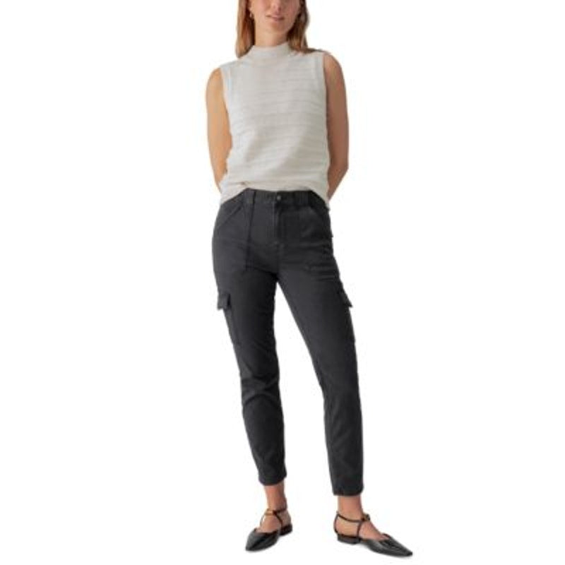 Sanctuary Women's Sculpted "Hayden" Straight-Leg Utility Pants in Black