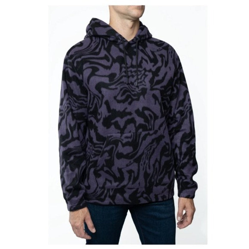 LAZER Men's Polar Fleece Pullover Hooded Sweatshirt In Purple Swirl