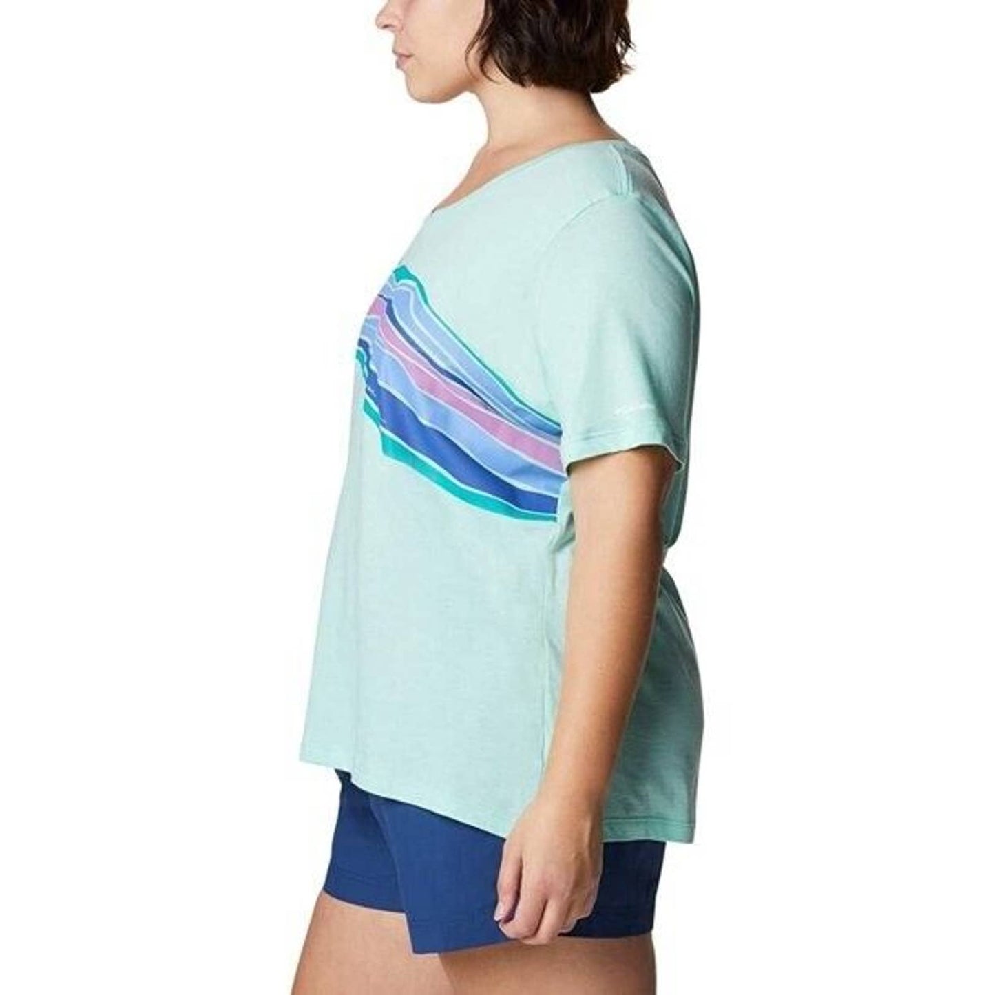Columbia Womens Plus Size Bluebird Day Mint Cay Heather Striped Hills