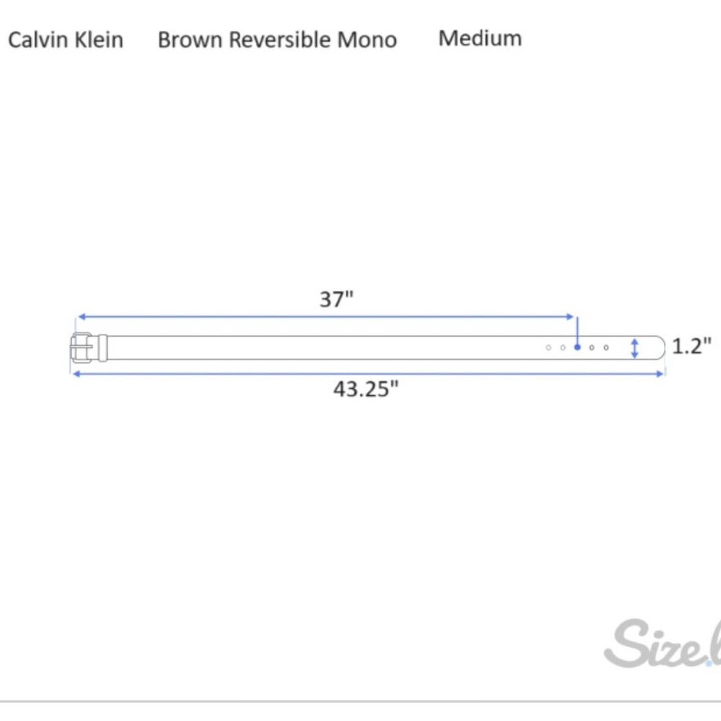 Calvin Klein Ladies Brown Monogram Reversible Twist Belt
