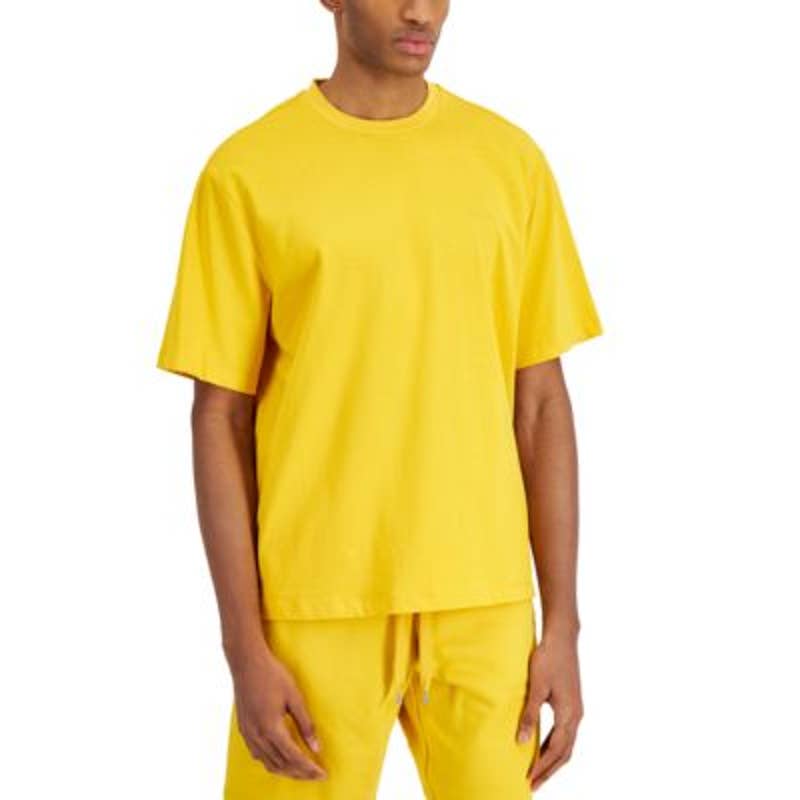 Michael Kors Men's Butter Yellow Embroidered Logo Tee Shirt