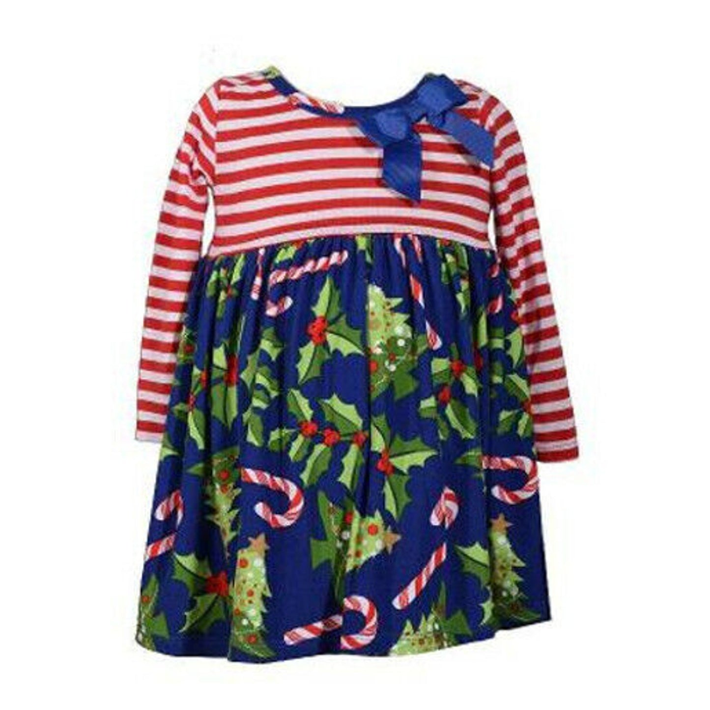 BONNIE JEAN BABY Girls Dress & Bloomer Blue Red White Christmas Winter