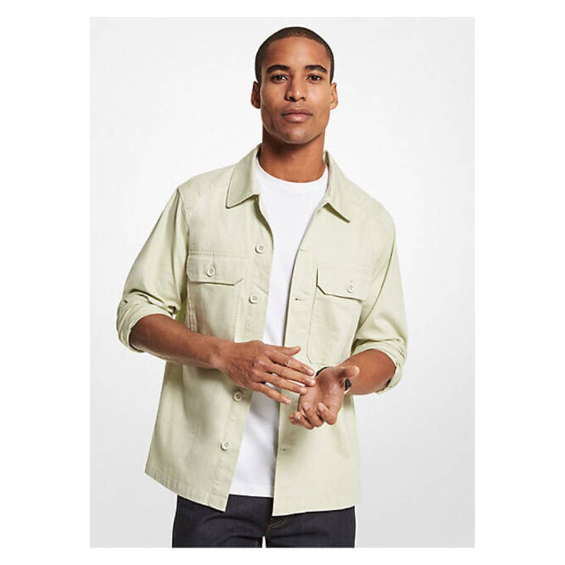 Michael Kors Men's Light Sage Green Fog Shirt Jacket