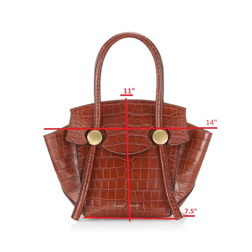 PROENZA SCHOULER LLC EMBOSSED CROC SMALL PIPE