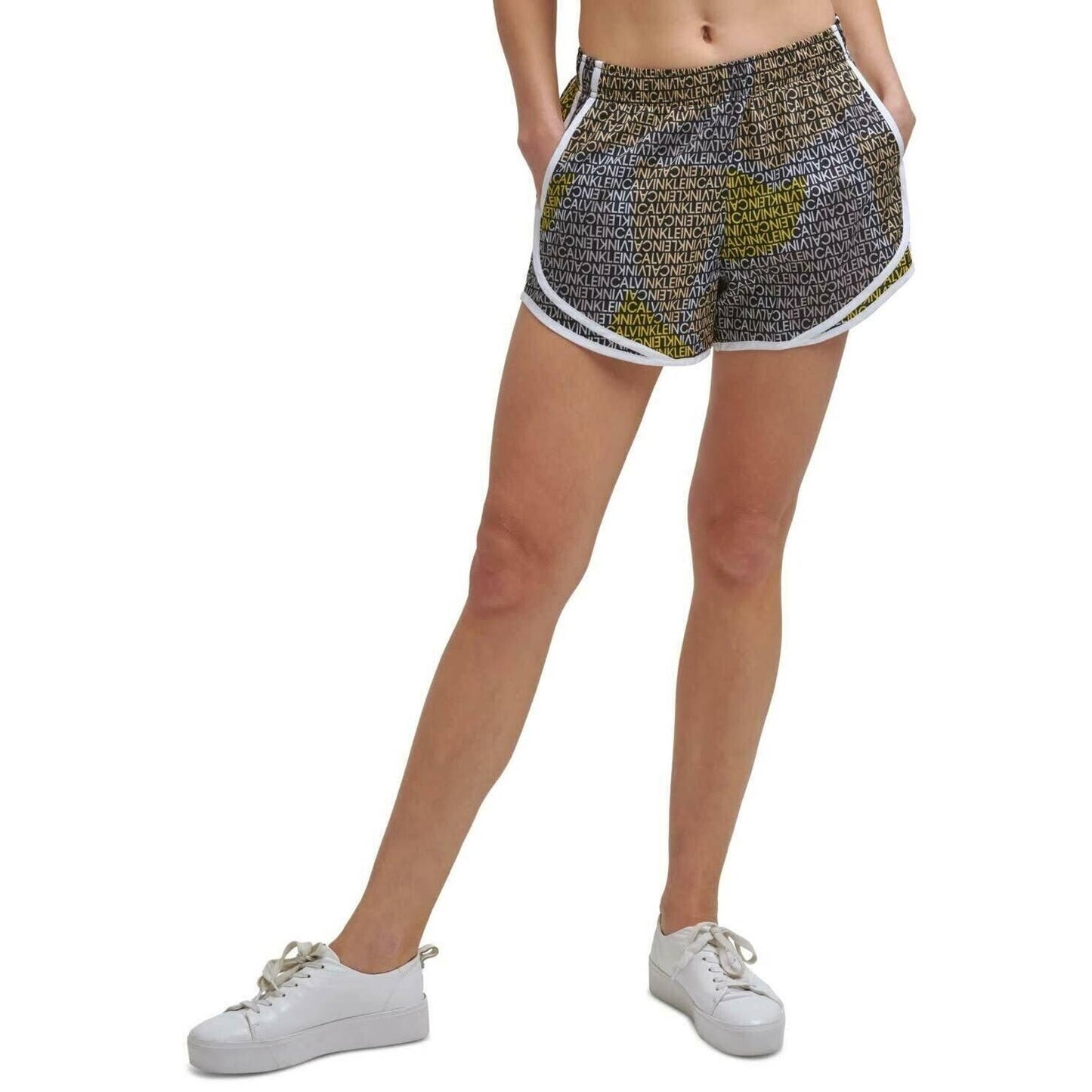 Calvin Klein Women's Printed Shorts Logo Prism, Pocket