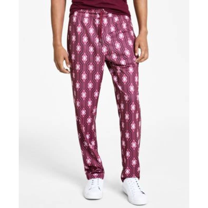INC International Concepts Men's Port Red Geometric Print Pants