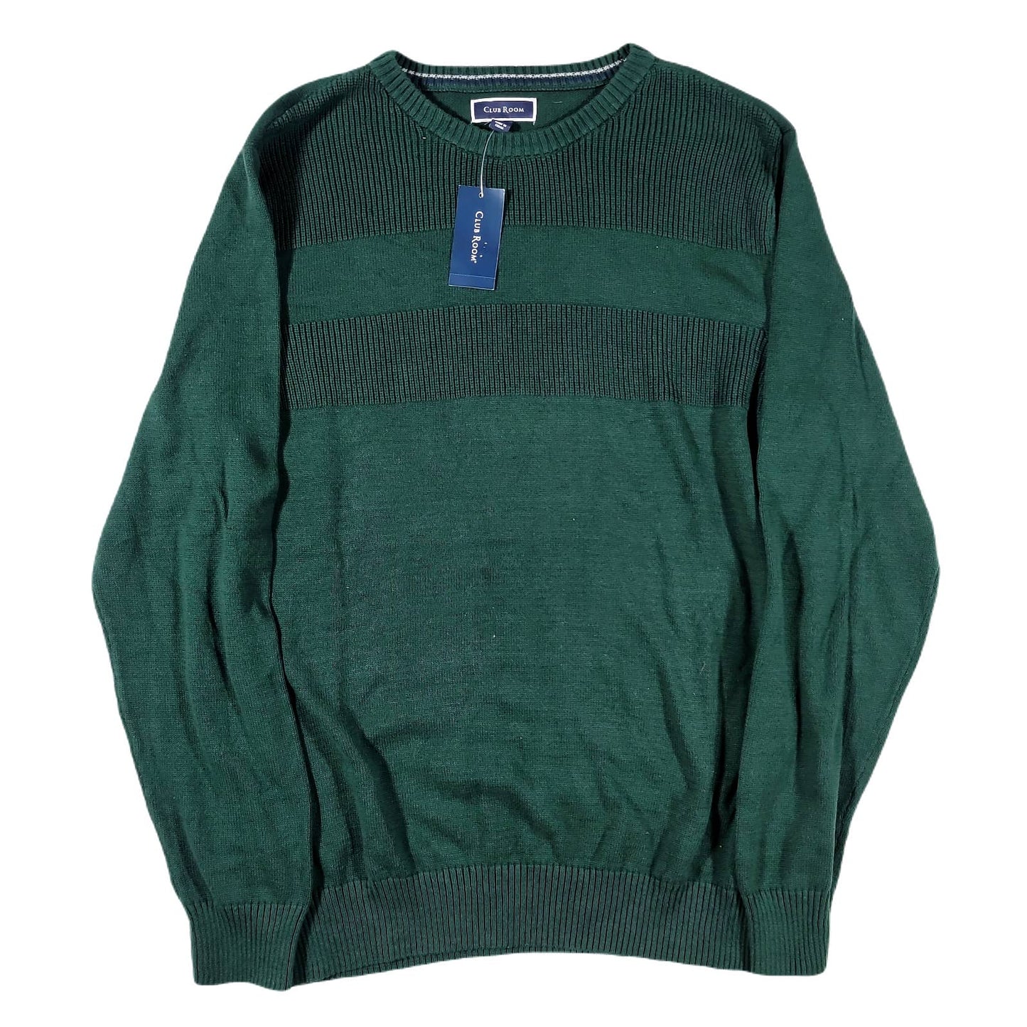 Club Room Men's Textured Pine Grove Green Cotton Knit Sweater