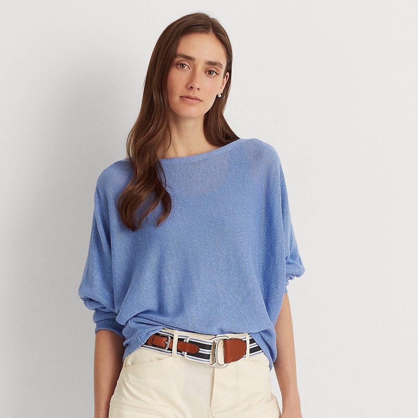 Lauren Ralph Lauren Blue Loch Knit Sweater, Boatneck