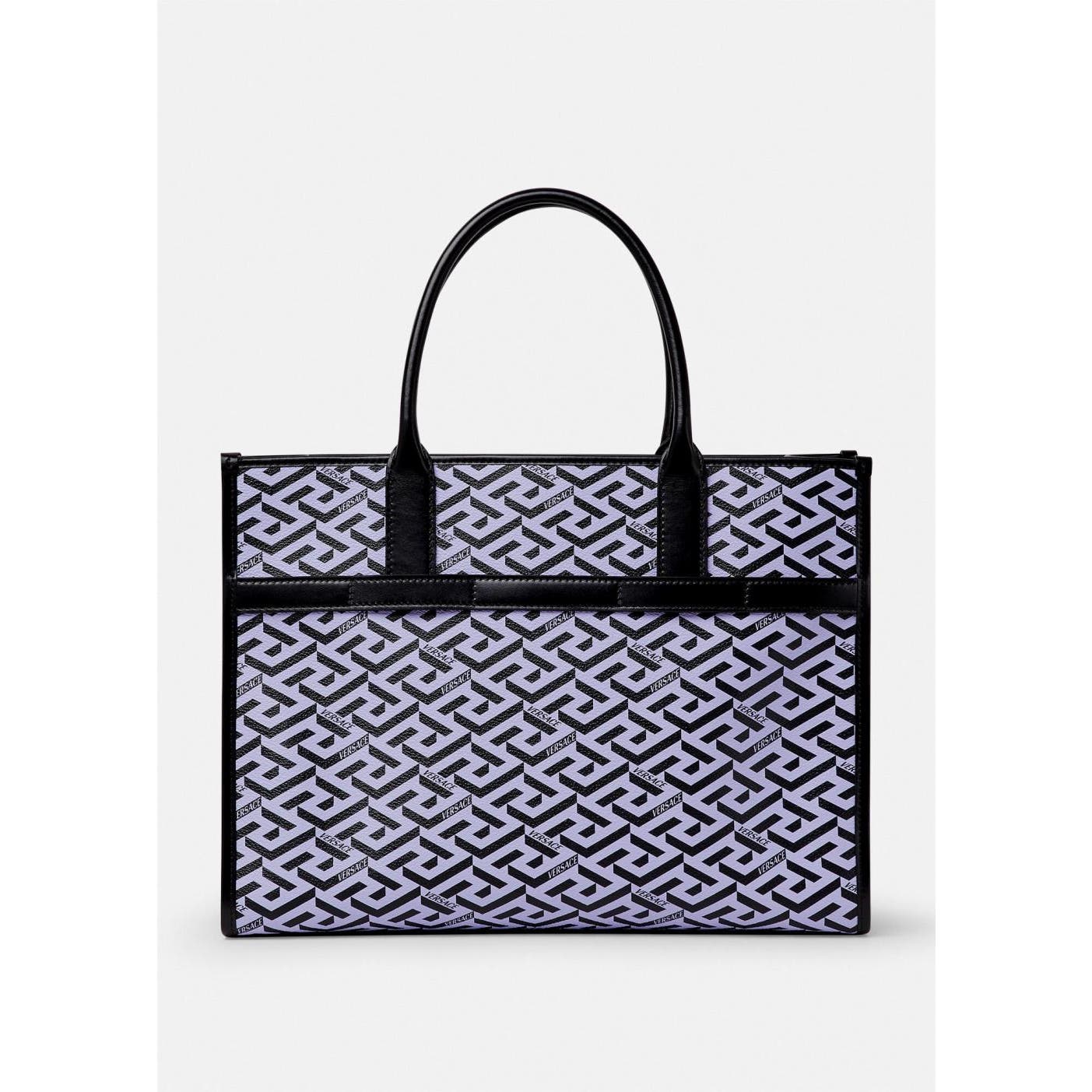 Versace La Greca Signature Tote Bag Pink+Lilac+Yellow