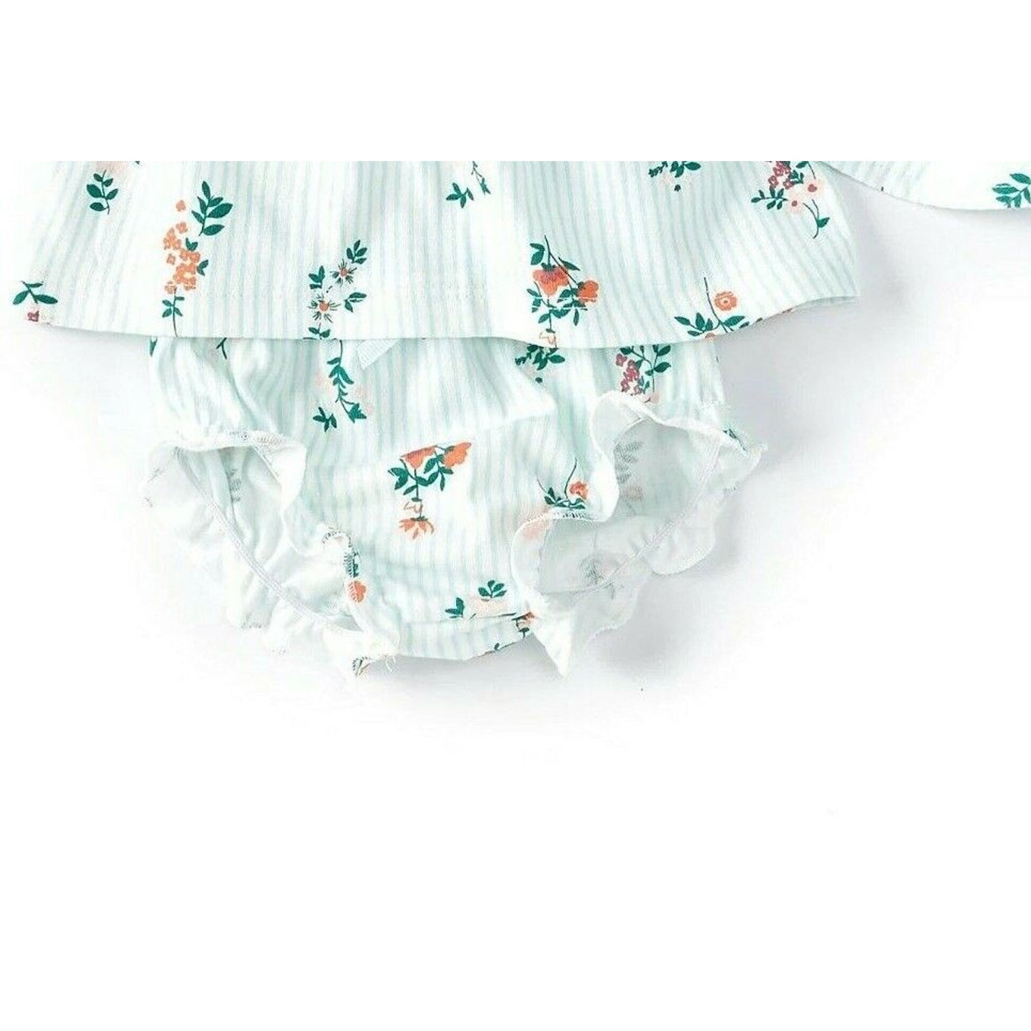 STARTING OUT BABY Girls Floral Apron Top, Diaper Cover & Sun Hat