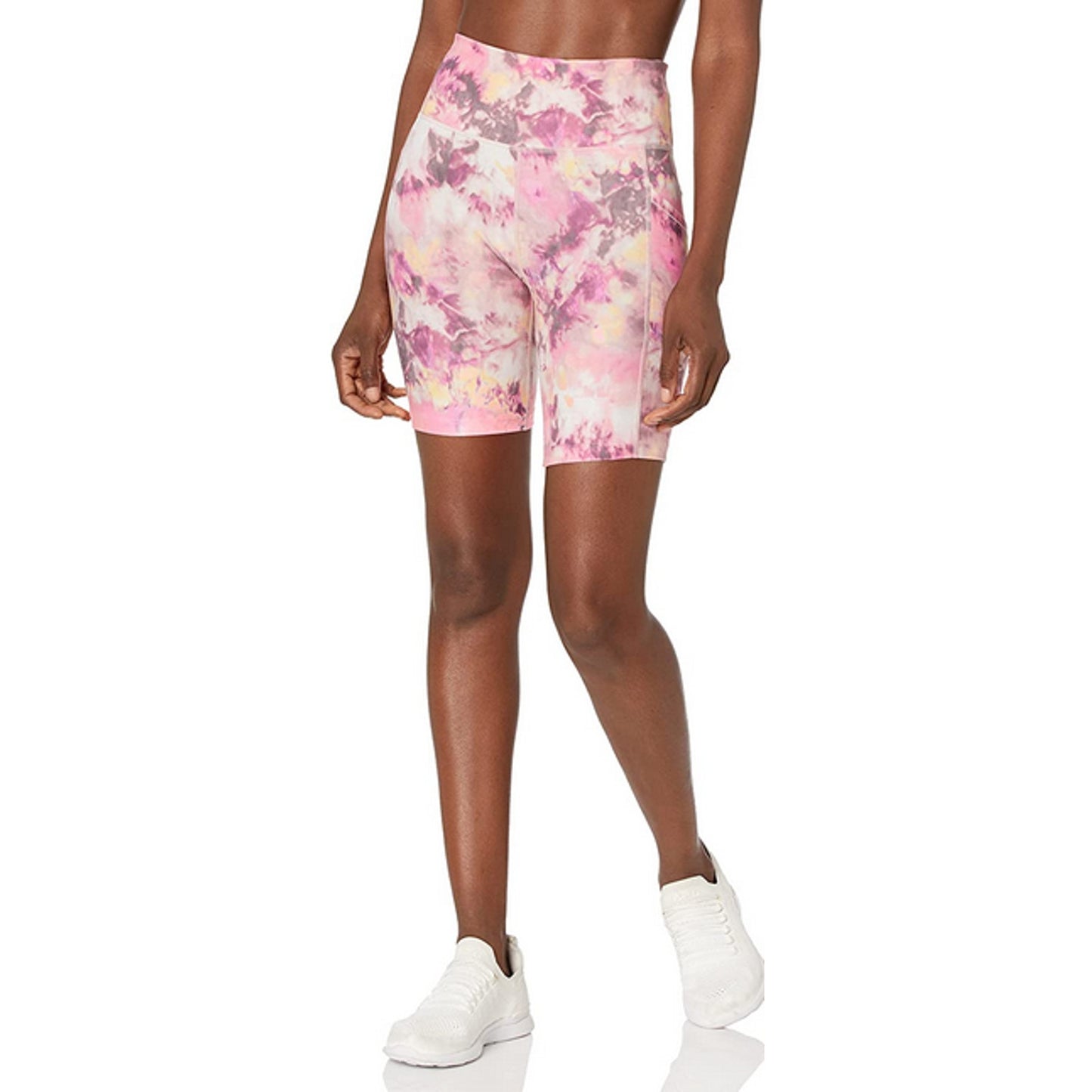 Calvin Klein Printed High-Waist Bike Shorts Barbados Stardust
