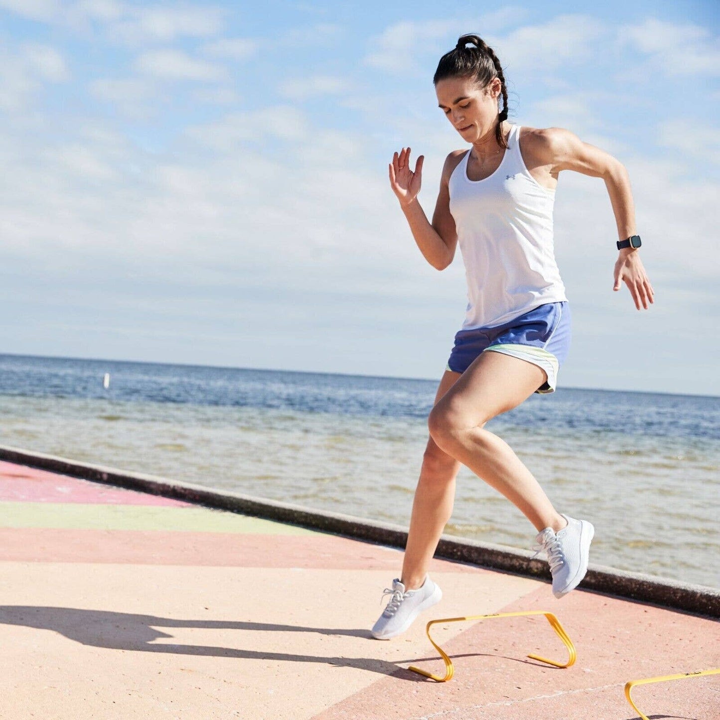 Under Armour Women's Play Up Shorts Starlight Periwinkle Summer Lime, NWT