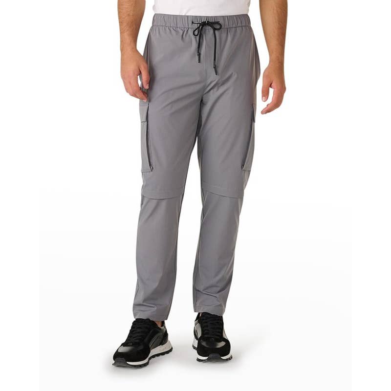 Karl Lagerfeld Men's Gray Nylon Stretch Cargo Pants