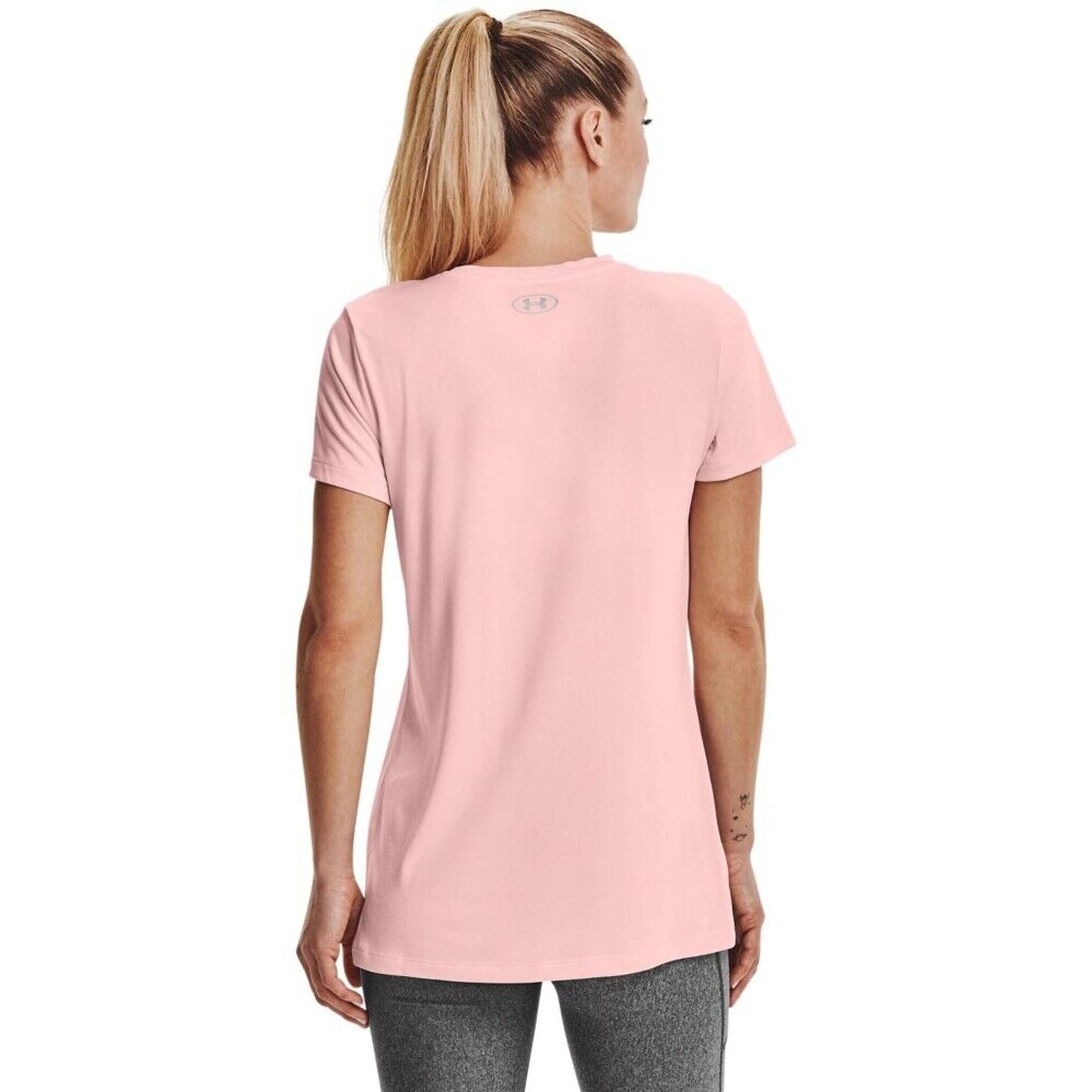 Under Armour Womens UA Tech Logo T-Shirt Beta Tint Pink, NWT