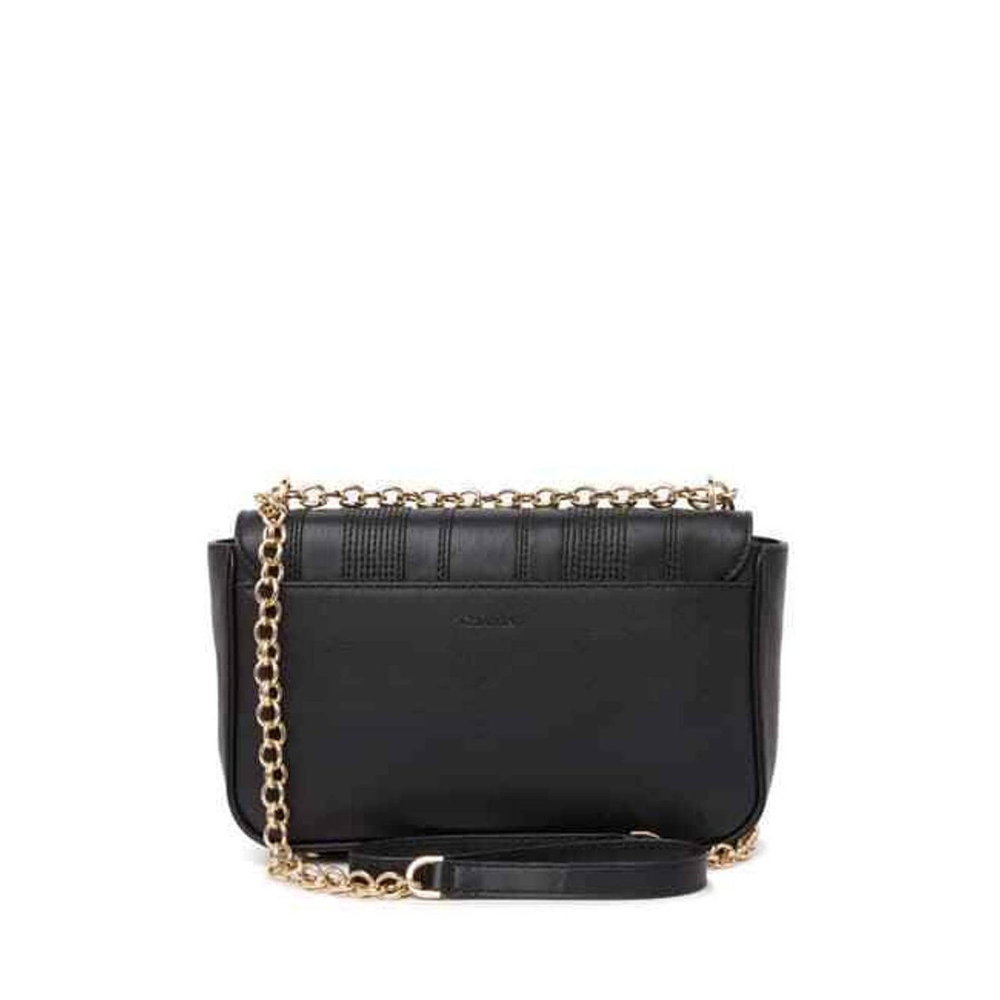 CALVIN KLEIN Locked Linear Quilted Crossbody Bag BLACK LEATHER
