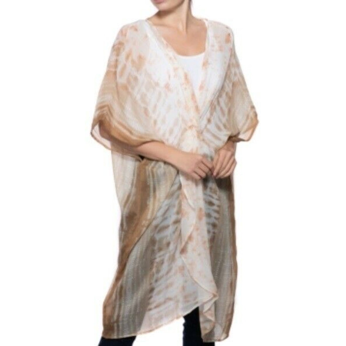 INC INTERNATIONAL CONCEPTS TIE DYED KNOT COVER UP NEUTRAL, ONE SIZE