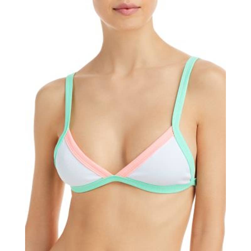 Peixoto Ladies White & Neon "Tina" Triangle Bikini Top