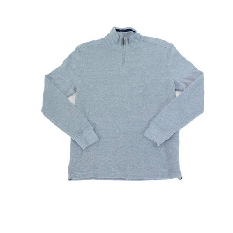 Club Room Men's Blue Wing French Rib Pullover Sweater, Quarter Zip
