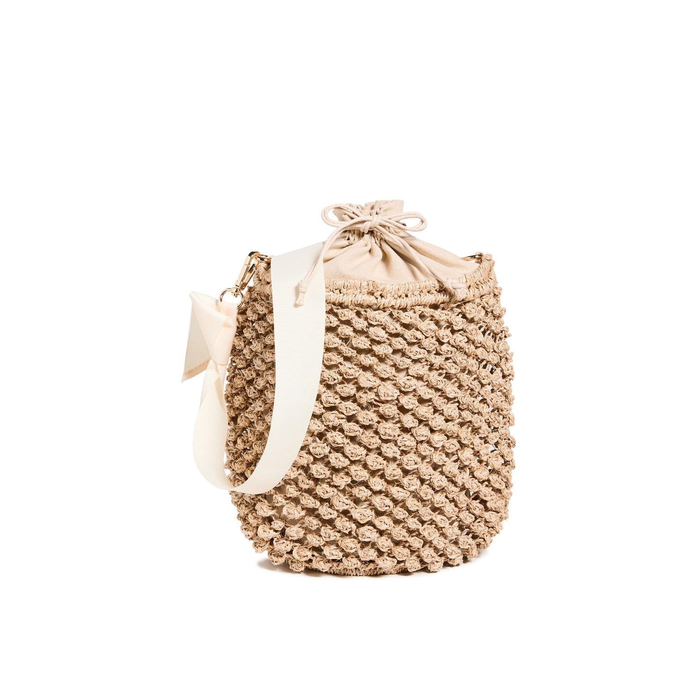 KAYU Odessa Small Straw Bucket Bag
