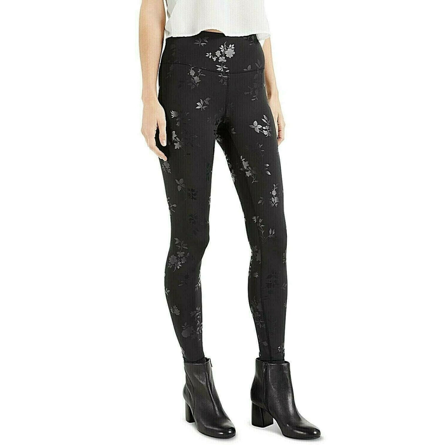 INC International Concepts Women's Floral-Embossed Compression Leggings