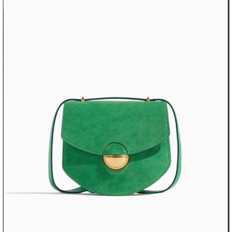PROENZA SCHOULER Suede Mini Rounded Dia Bag in Bottle Green