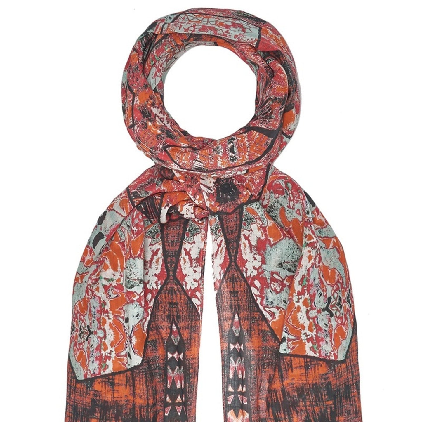 Lily & Lionel Multi-Color Faith Scarf, Red, Orange, Black