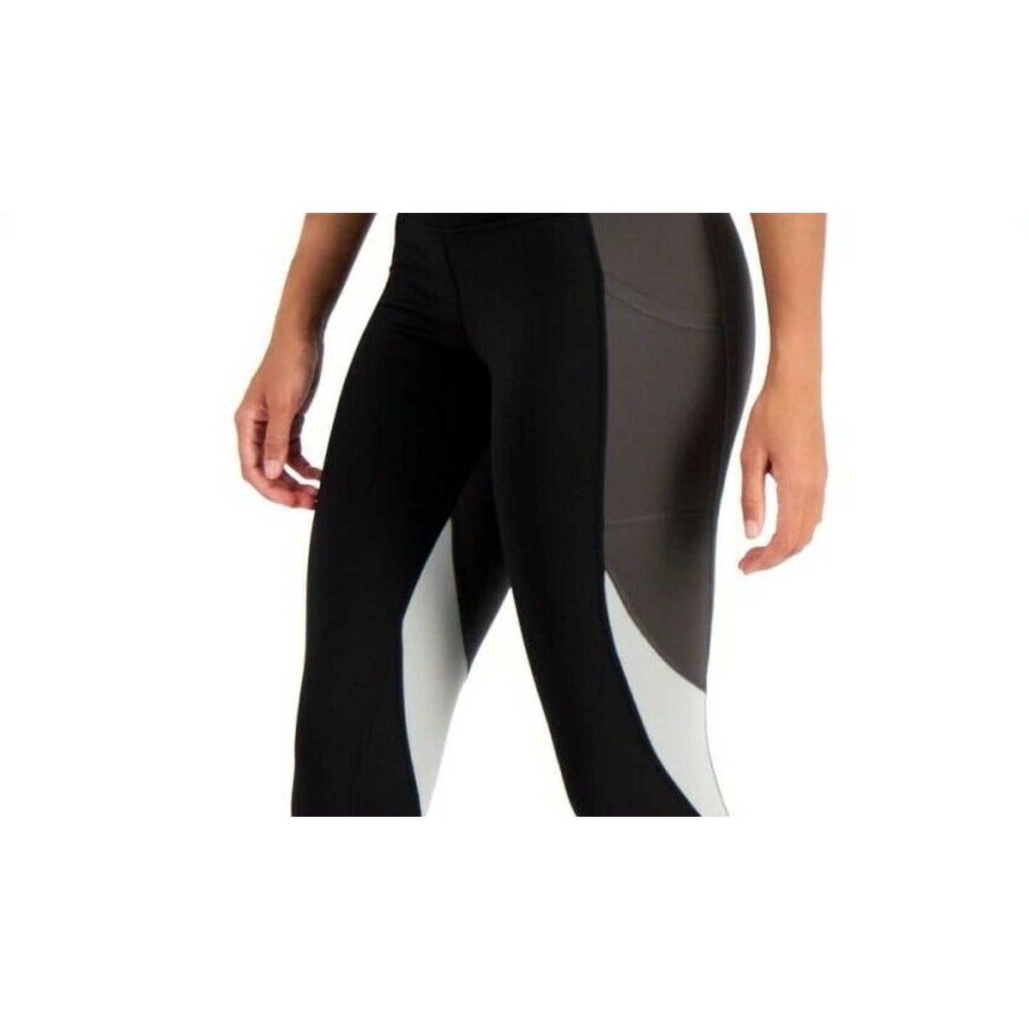 ID Ideology Womens Colorblock 7/8 Legging Noir Black Gray
