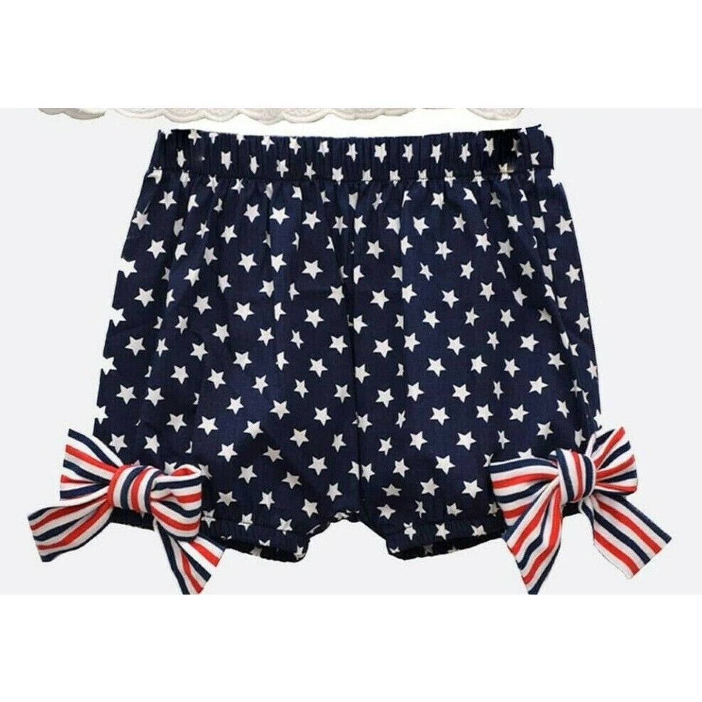 BONNIE BABY GIRLS ZOEY AMERICANA SHORT SET, RED WHITE BLUE